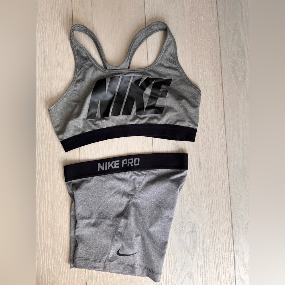 Nike sports bra (LARGE) and shorts (SMALL). Worn once or twice, like new!